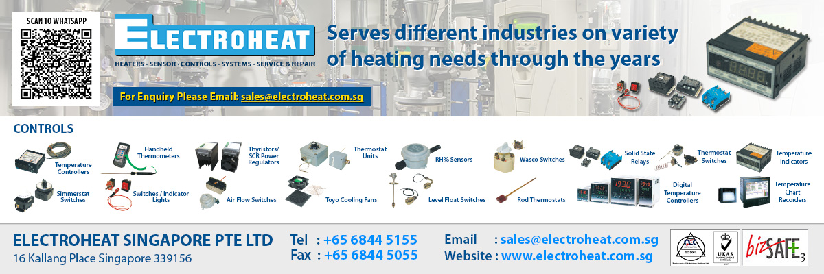 Electroheat Singapore Pte Ltd is a specialized provider of a wide range of heating elements, sensors, and control solutions.