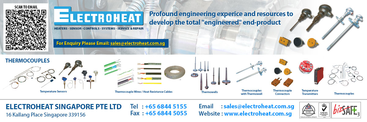 Electroheat Singapore Pte Ltd is a specialized provider of a wide range of heating elements, sensors, and control solutions.
