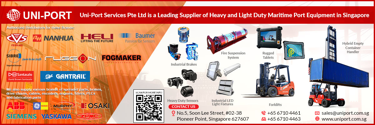 Uni-Port Services Pte Ltd, has become a leading supplier in Singapore of heavy and light duty maritime port equipment including empty container handlers, reach stackers, forklifts and industrial LED lighting.