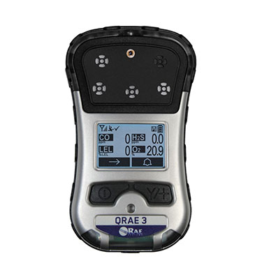QRAE 3 is a versatile, rugged, one-to-four-sensor pumped or diffusion gas monitor that provides continuous exposure monitoring of oxygen (O2), combustibles, and toxic gases, including hydrogen sulfide (H2S), carbon monoxide (CO), sulfur dioxide (SO2) and hydrogen cyanide (HCN) for workers and responders in hazardous environments.