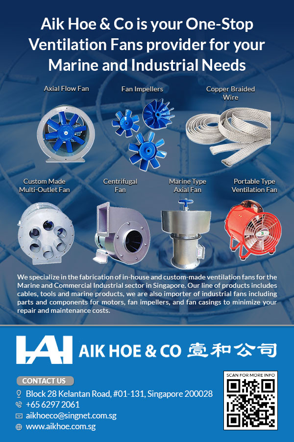 Aik Hoe & Co specializes in the fabrication of in-house and custom-made ventilation fans for the Marine and Commercial Industrial sector in Singapore.