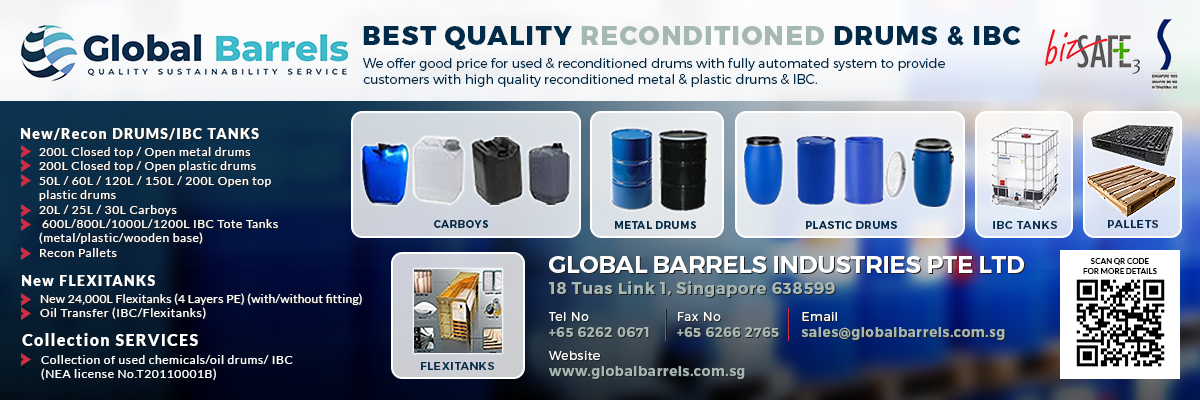 Global Barrels Industries, previously called Tiong Gee Industries is a leader in used drums reconditioning services.